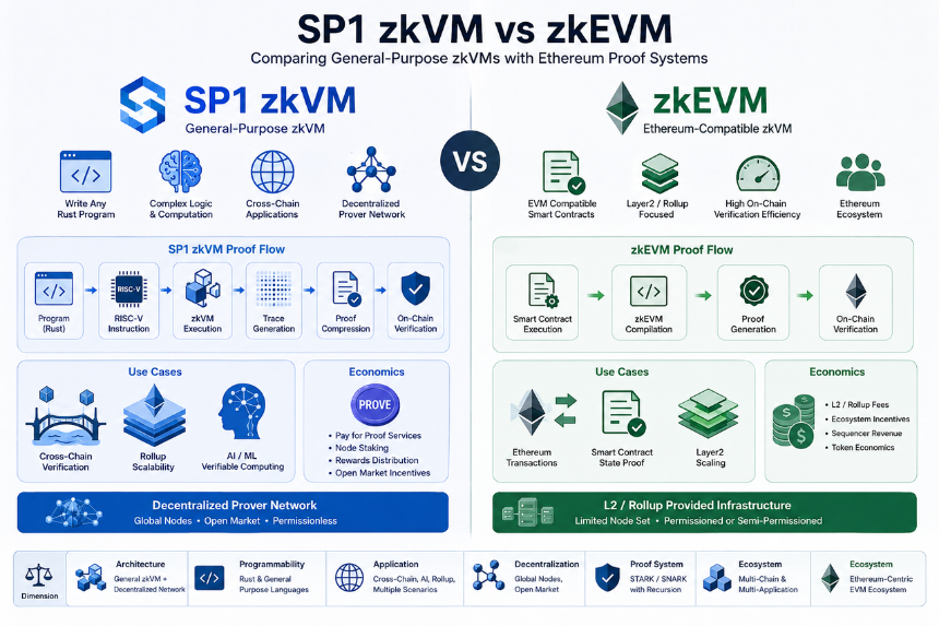 SP1 zkVM 与 zkEVM 的核心差异对比