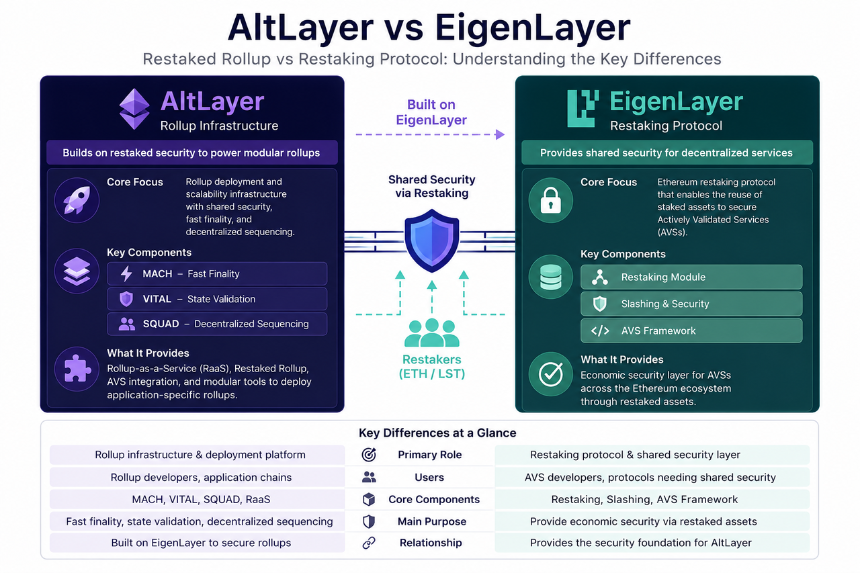 AltLayer 与 EigenLayer 的核心区别是什么？