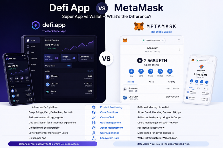 Defi App vs MetaMask