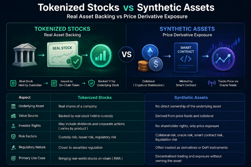 Tokenized Stocks vs Synthetic Assets
