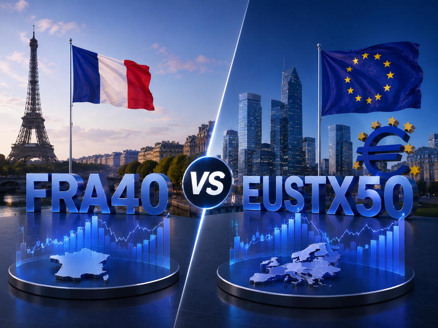 FRA40 vs EUSTX50:法国蓝筹股与欧洲蓝筹股有哪些差异