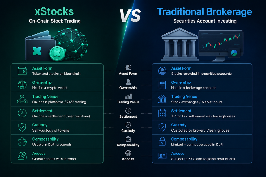 xStocks vs Traditional Brokerages