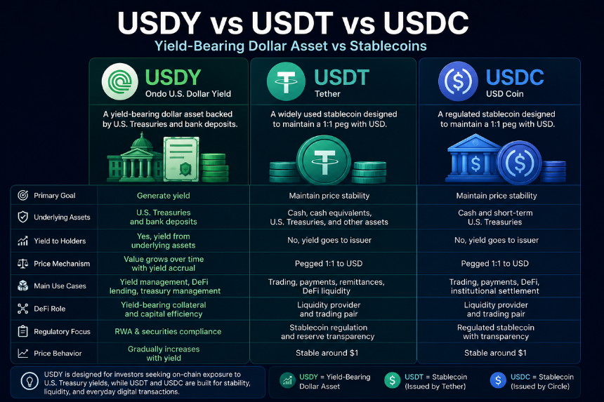 USDY vs USDT vs USDC