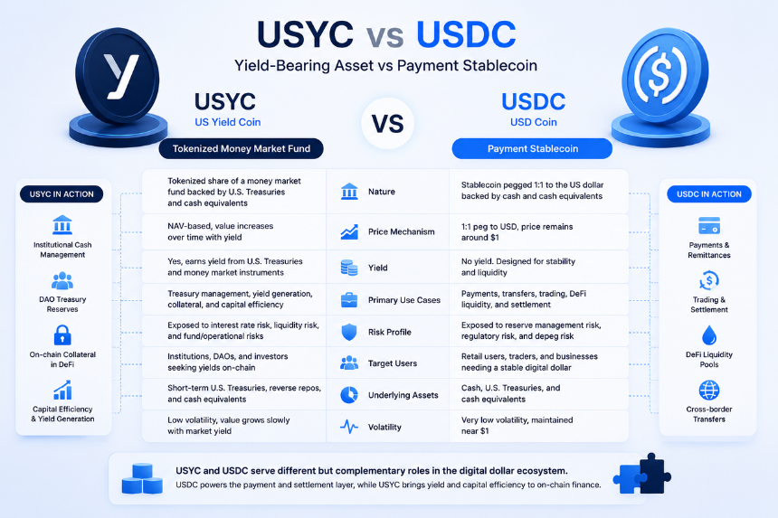 USYC 与 USDC 有什么区别
