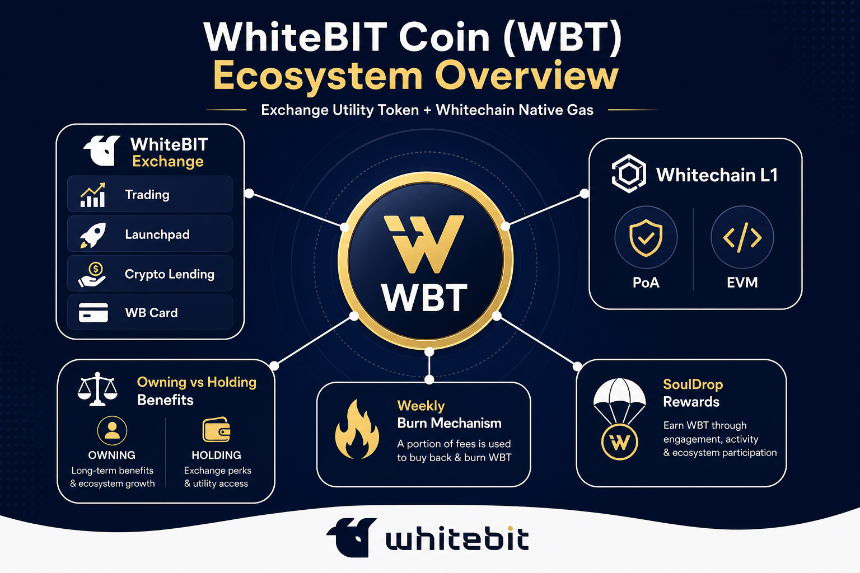 WhiteBIT Coin ecosystem connecting exchange products and Whitechain PoA network