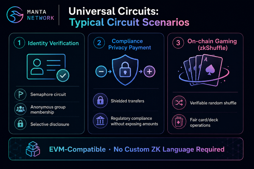 Universal Circuits typical circuit scenarios on Manta Pacific