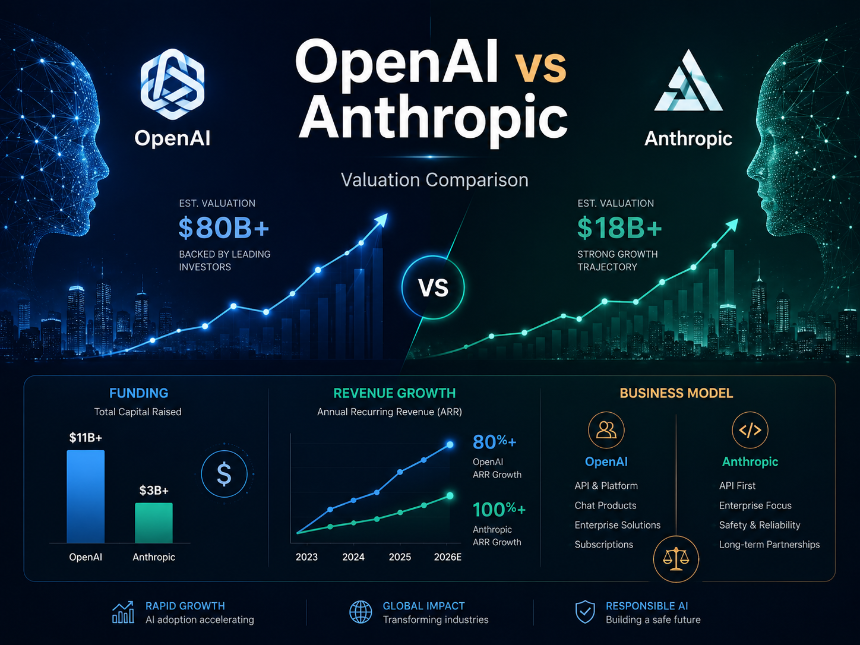 OpenAI 与 Anthropic 估值对比：融资规模、收入增长与商业模式差异解析